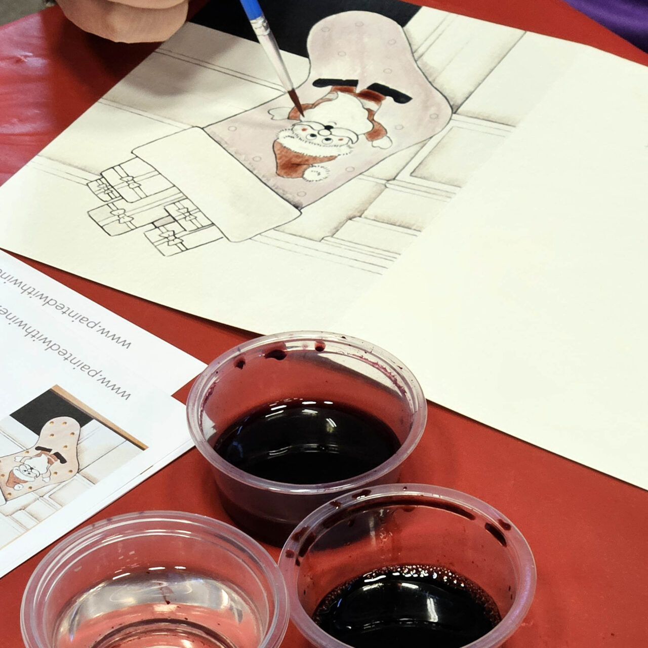“Painted with Wine” Holiday Card Workshop